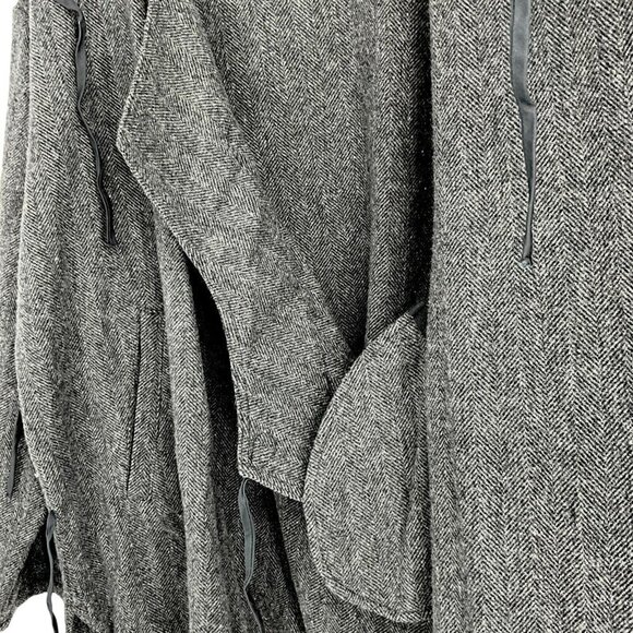 Monitaly AW 16 Size S Men's Jacket Grey Wool Blend Side Closure Wrap Style - Picture 4 of 13